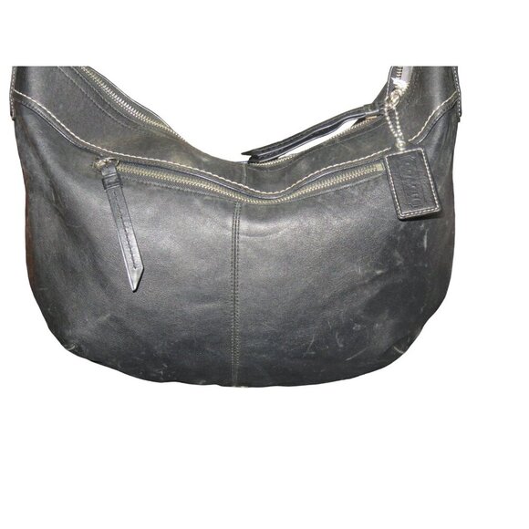 Coach 2010 Soho Black Leather Large Pleated Hobo Buckle Strap Shoulder Bag - Picture 2 of 14